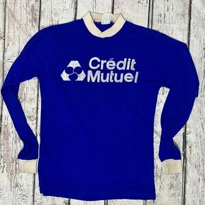 VTG 1980s Credit Mutuel Soccer Sports 80s Club Jersey Shirt